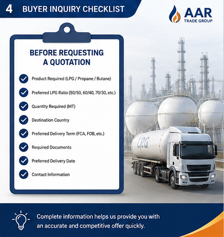 LPG buyer inquiry checklist for international importers